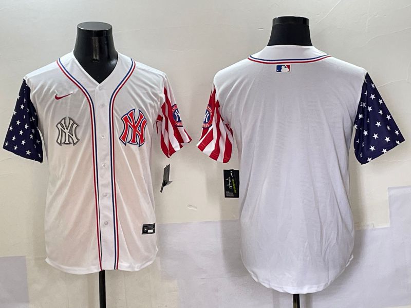Men New York Yankees Blank White a generation of national flags Jointly Name 2025 Nike MLB Jersey style 7